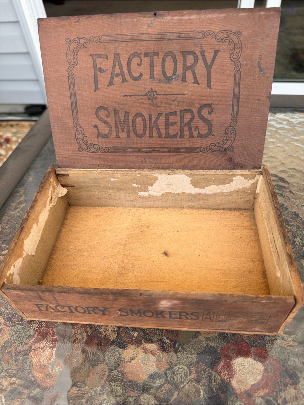 Vintage 1930s Factory Smokers Wooden Cigar Box No. 10 Pennsylvania Antique